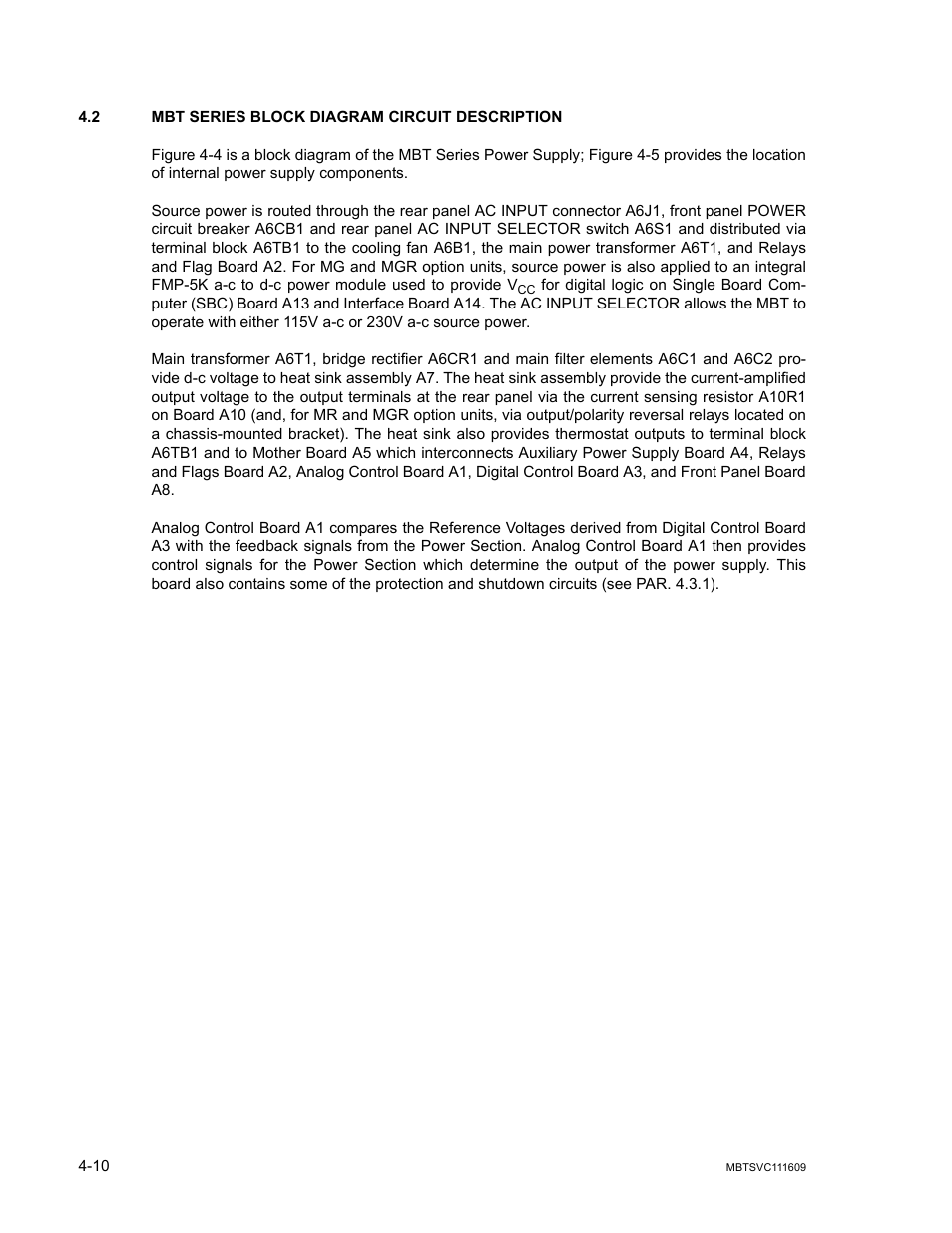 2 mbt series block diagram circuit description, Mbt series block diagram circuit description -10 | KEPCO MBT Series User Manual | Page 116 / 152
