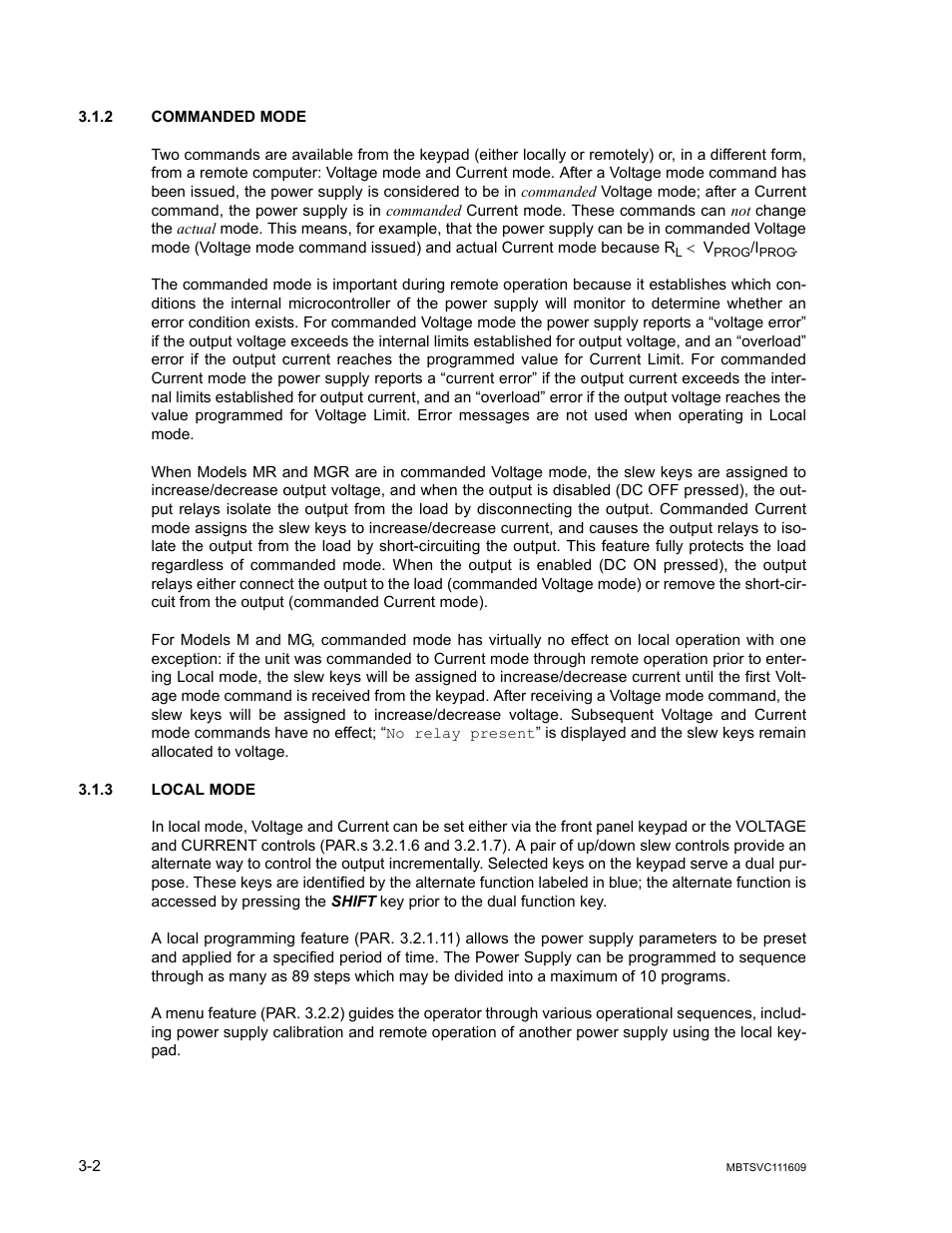 2 commanded mode, 3 local mode, Commanded mode -2 | Local mode -2 | KEPCO MBT Series User Manual | Page 40 / 152