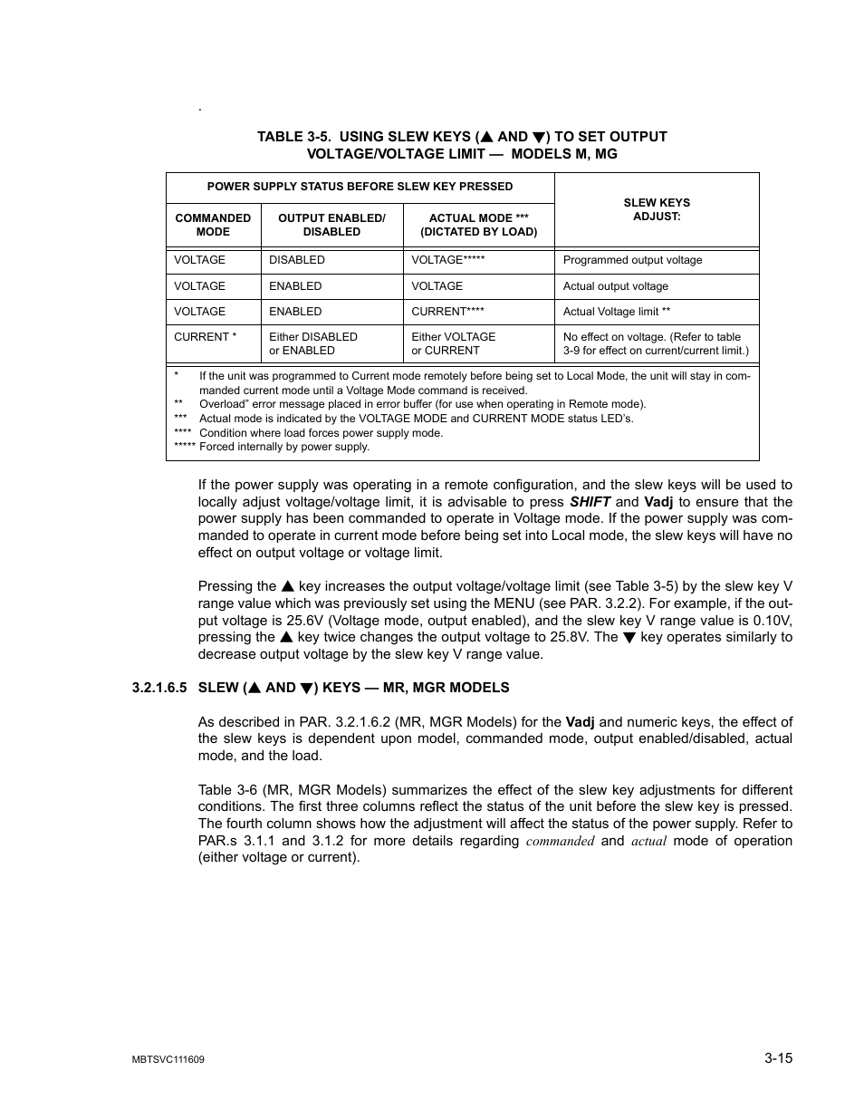 5 slew (s and t) keys — mr, mgr models, Slew, Using slew keys | E 3-5 summa, E 3-5 sho | KEPCO MBT Series User Manual | Page 53 / 152