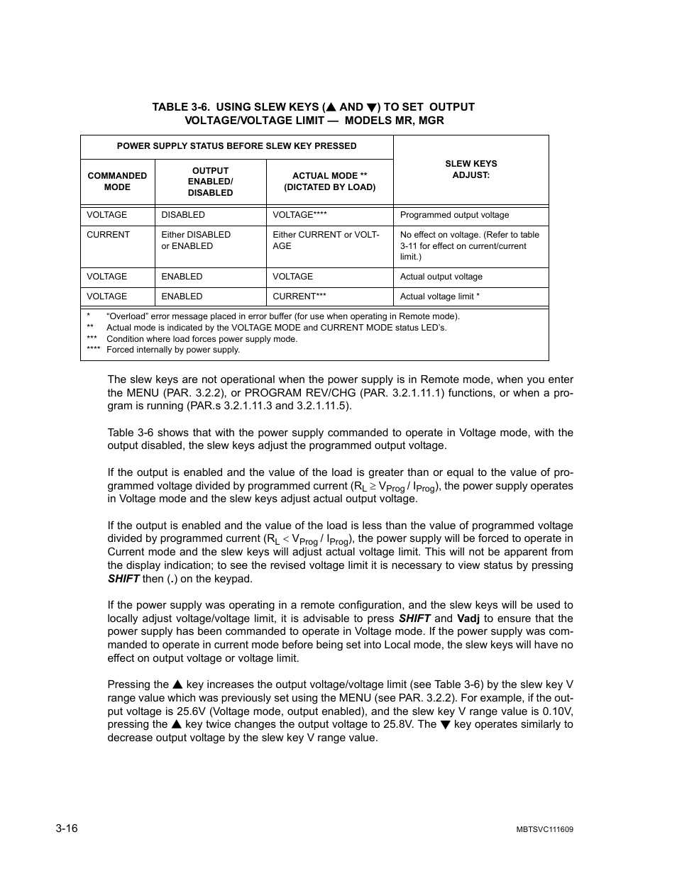 Using slew keys, E 3-6 | KEPCO MBT Series User Manual | Page 54 / 152