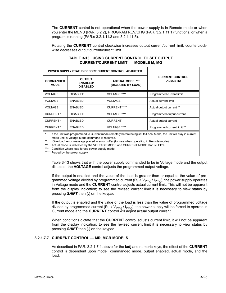 7 current control — mr, mgr models, Current control — mr, mgr models -25 | KEPCO MBT Series User Manual | Page 63 / 152
