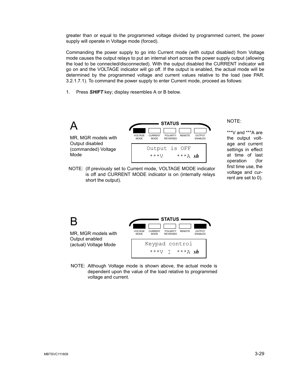 Output is off, V ***a sh, Keypad control | KEPCO MBT Series User Manual | Page 67 / 152
