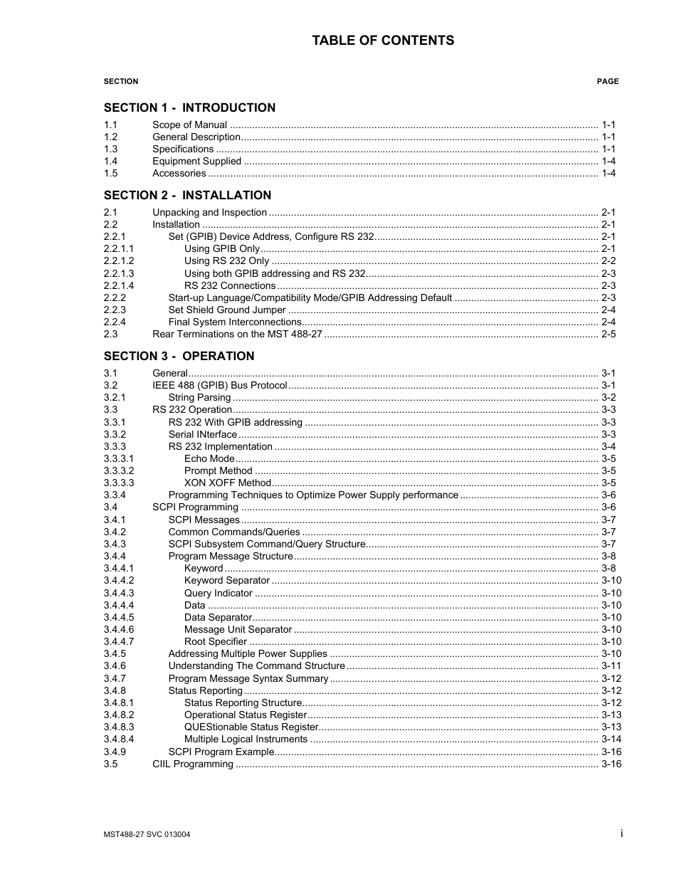 KEPCO MST 488 Programmer User Manual | Page 9 / 68