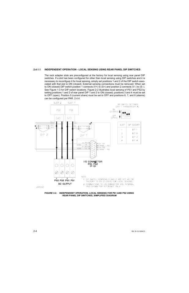 Rear panel dip switches, simplified diagram -4 | KEPCO RA 19-1U Operator Manual User Manual | Page 20 / 44