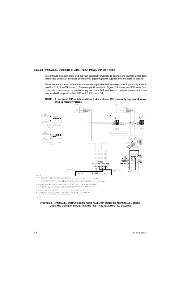 1 parallel current share - rear panel dip switches, R. 2.4.2.2.1), S 2-5 | 1), or externally | KEPCO RA 19-1U Operator Manual User Manual | Page 24 / 44