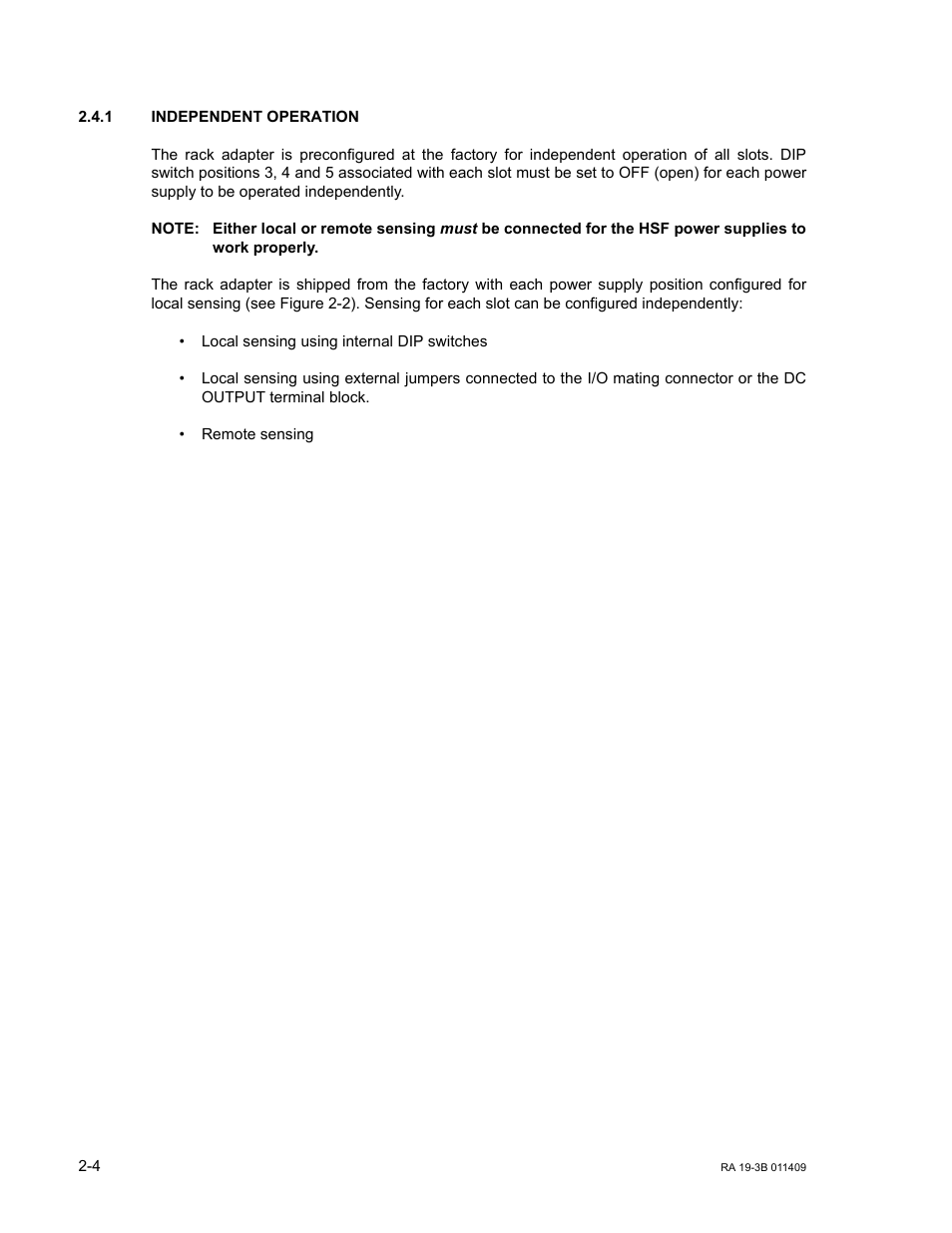 1 independent operation, Independent operation -4, R. 2.4.1 (in | KEPCO RA 19-3B User Manual | Page 20 / 42