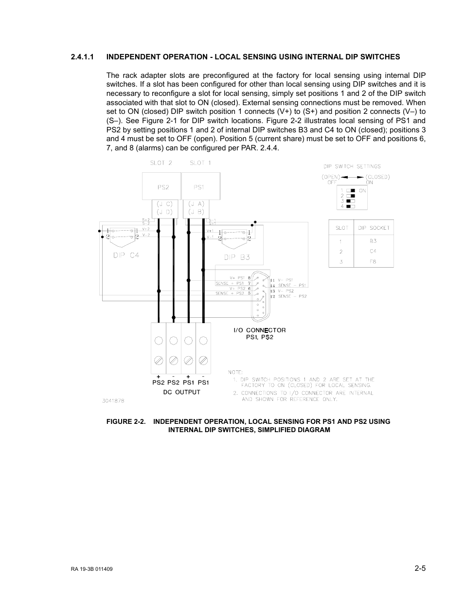 Internal dip switches, simplified diagram -5 | KEPCO RA 19-3B User Manual | Page 21 / 42