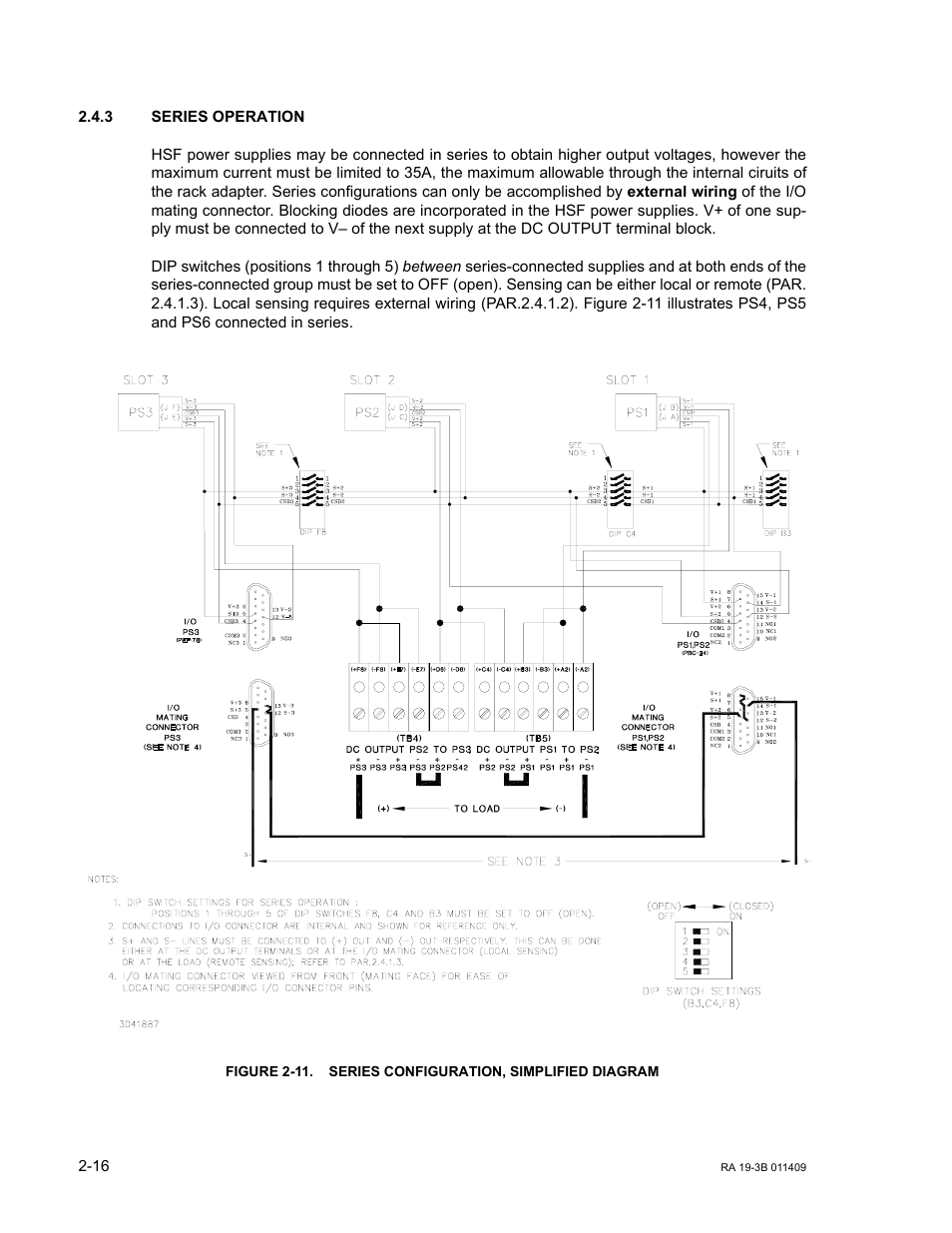 3 series operation, Series operation -16, 11 series configuration, simplified diagram -16 | Ar. 2.4.3), R. 2.4.3) | KEPCO RA 19-3B User Manual | Page 32 / 42