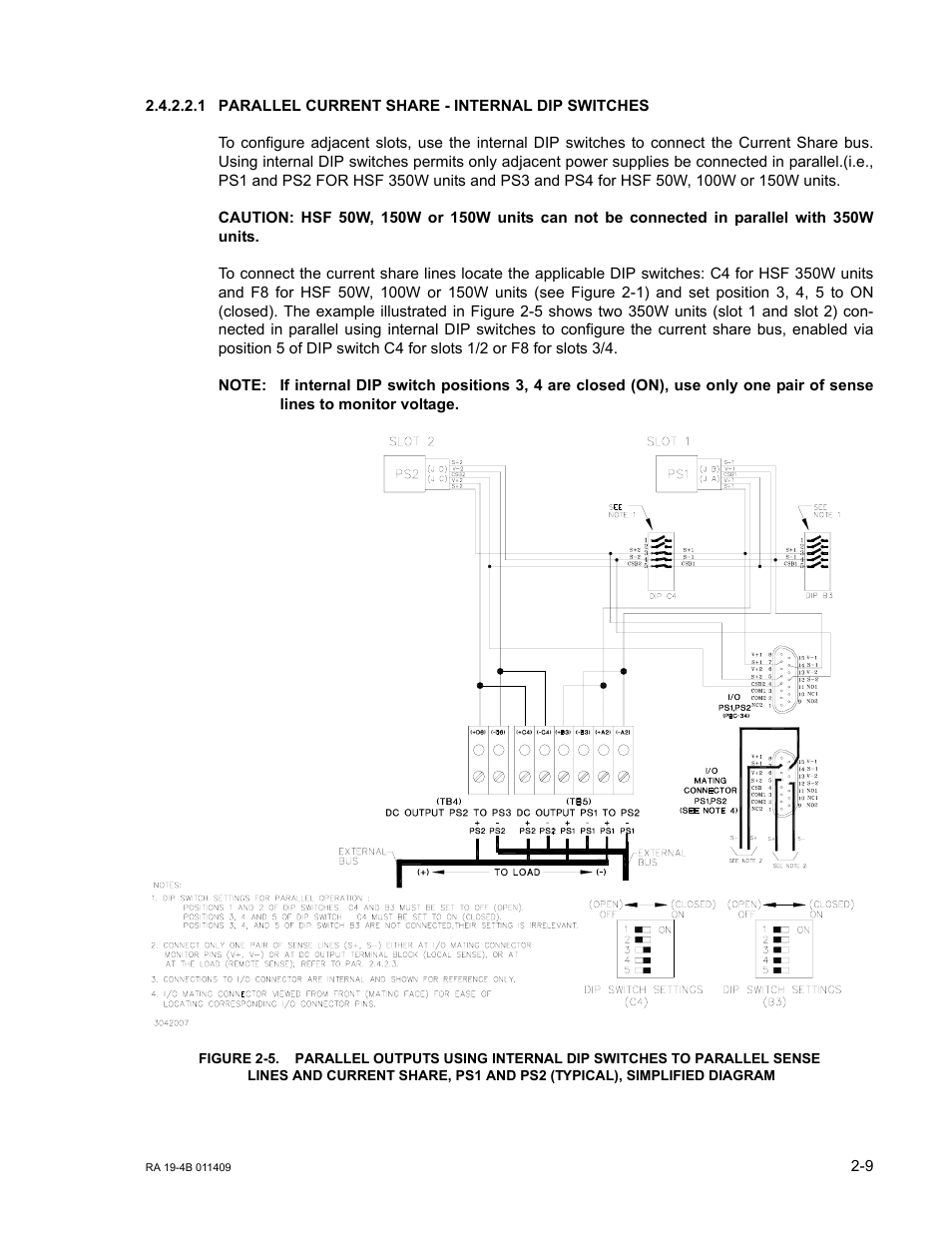 1 parallel current share - internal dip switches, Parallel current share - internal dip switches -9, R. 2.4.2.2.1) | S 2-5, Ar 2.4.2.2.1) | KEPCO RA 19-4B User Manual | Page 19 / 36