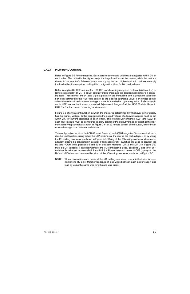 1 individual control, Individual control -9, R. 2.4.2.1 to se | KEPCO RA 19-4C Operator Manual User Manual | Page 27 / 56
