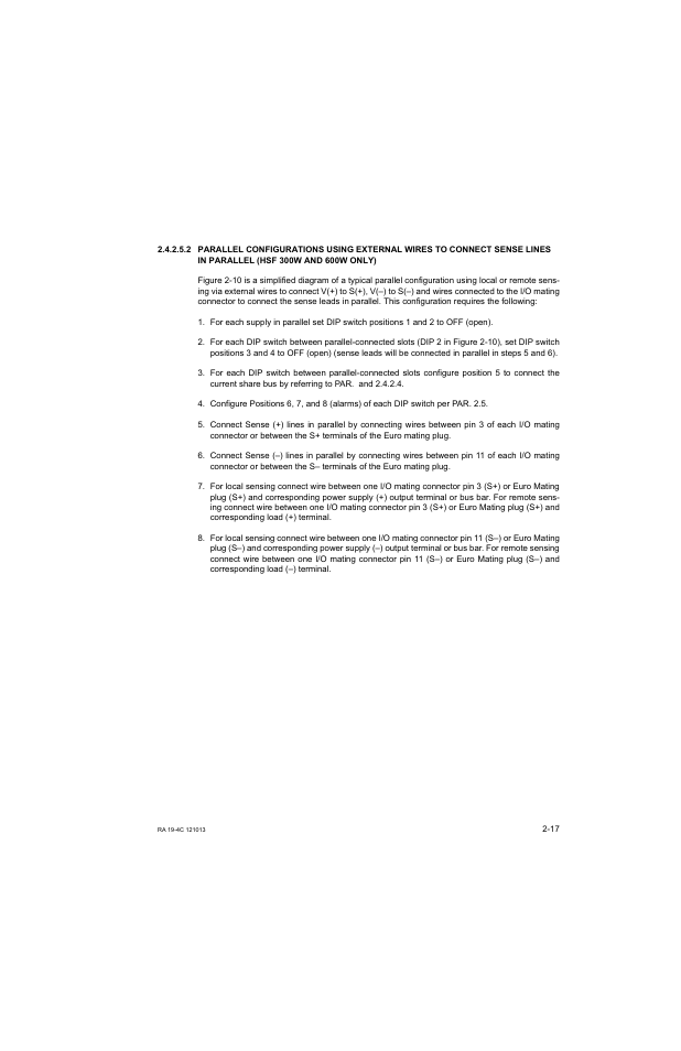 In parallel (hsf 300w and 600w only) -17, And 2.4.2.5.2, Ar. 2.4.2.5.2: pa | KEPCO RA 19-4C Operator Manual User Manual | Page 35 / 56