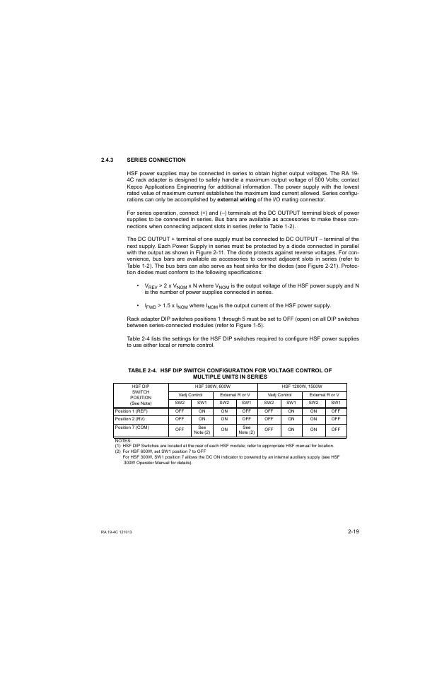 3 series connection, Ar. 2.4.3 | KEPCO RA 19-4C Operator Manual User Manual | Page 37 / 56