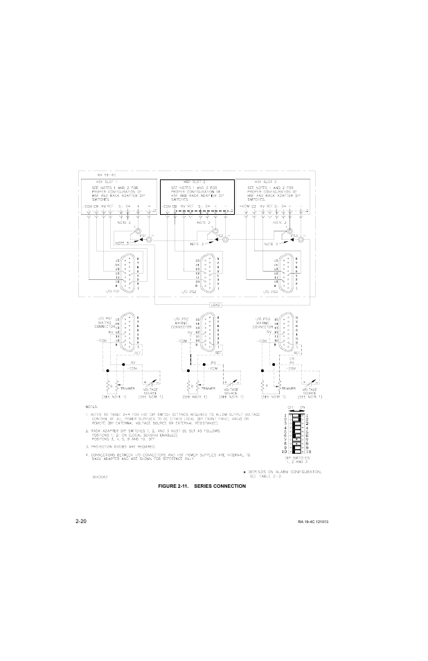 Figure 2-11. series connection, 11 series connection -20 | KEPCO RA 19-4C Operator Manual User Manual | Page 38 / 56