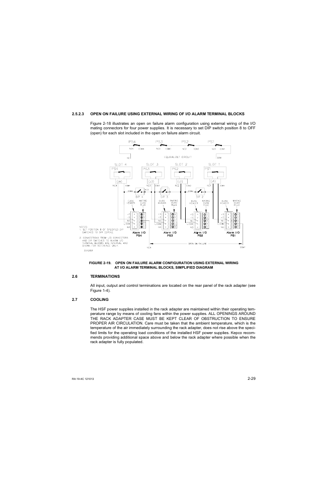 6 terminations, 7 cooling, Terminations -29 | Cooling -29 | KEPCO RA 19-4C Operator Manual User Manual | Page 47 / 56