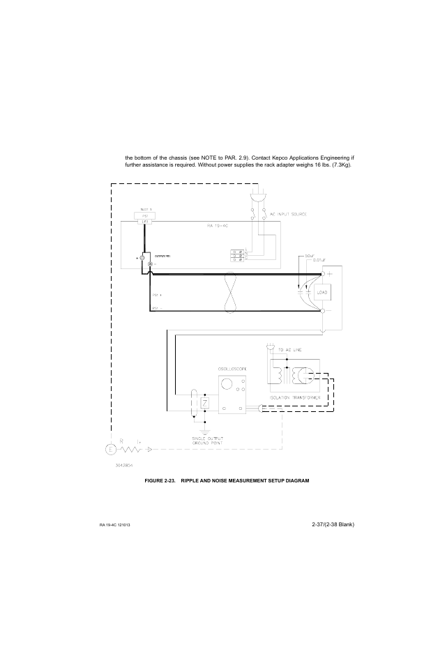 23 ripple and noise measurement setup diagram -37 | KEPCO RA 19-4C Operator Manual User Manual | Page 55 / 56