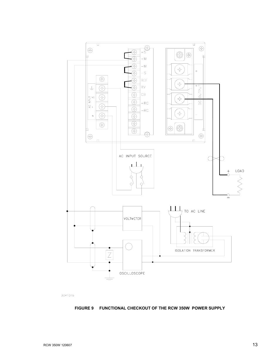 Functional checkout of the rcw 350w power supply | KEPCO RCW 350W Series User Manual | Page 15 / 20