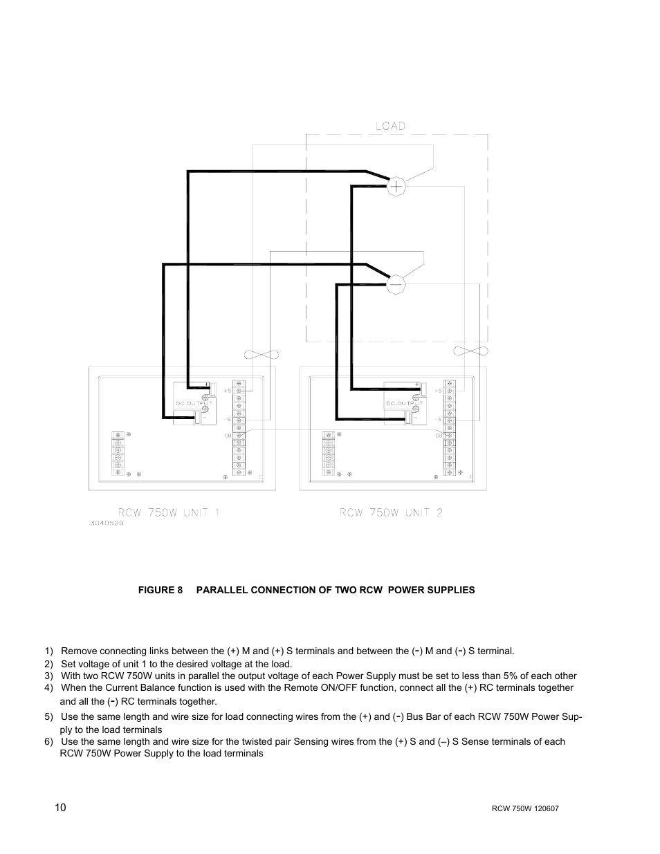 Parallel connection of two rcw power supplies | KEPCO RCW 750W Series User Manual | Page 14 / 20