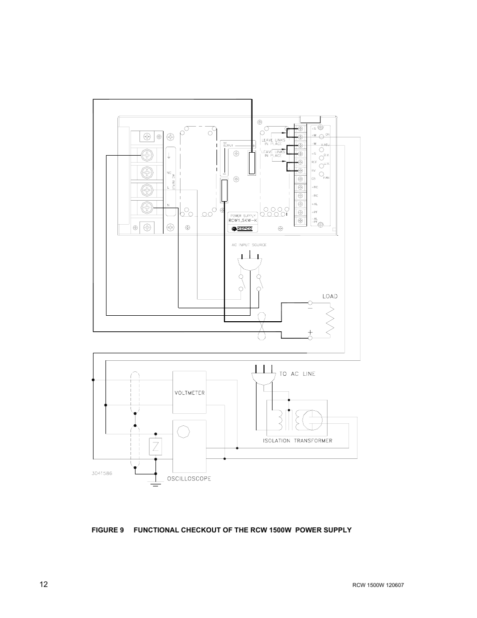 Functional checkout of the rcw 1500w power supply | KEPCO RCW 1500W Series User Manual | Page 14 / 20