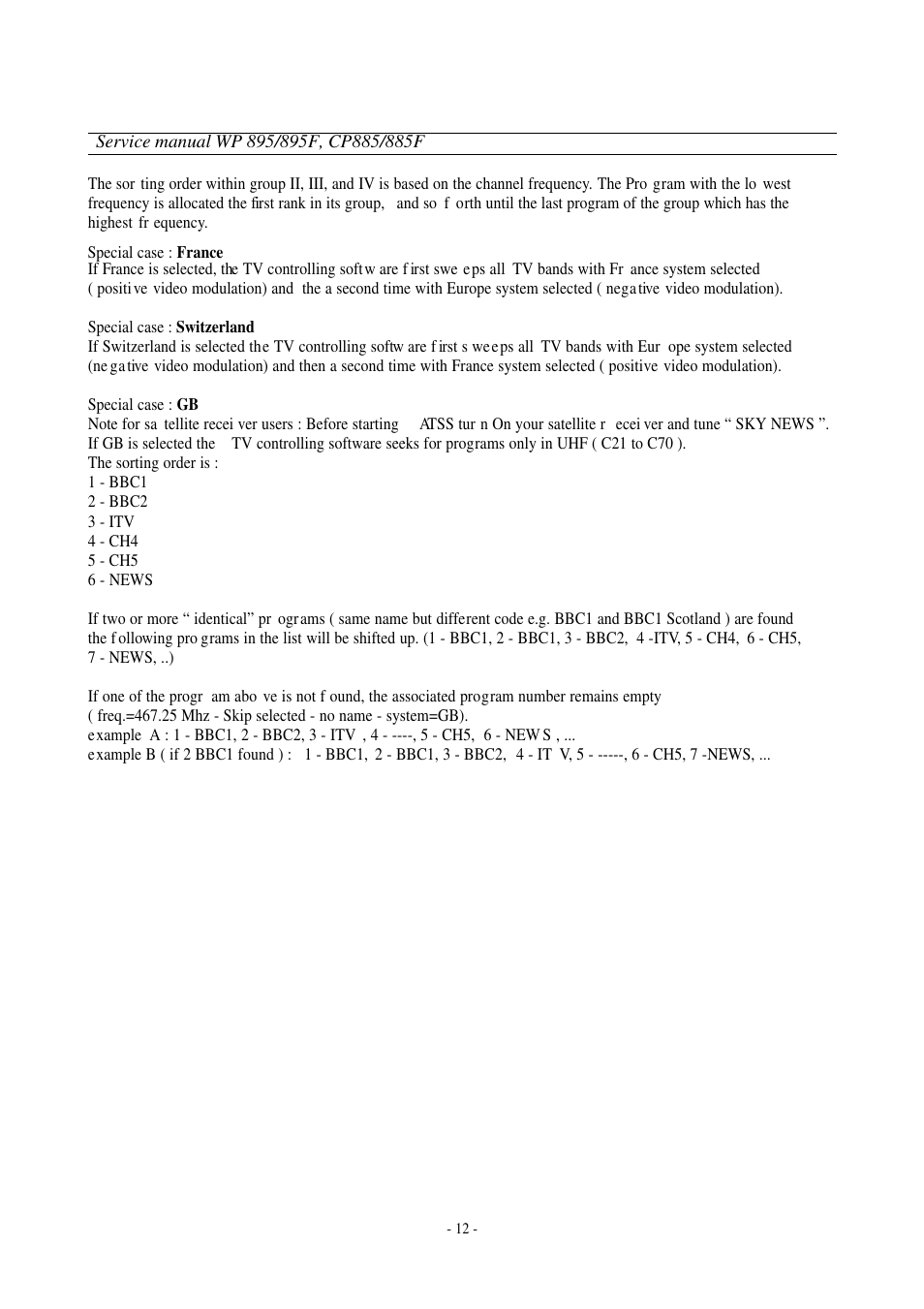 Daewoo  Colour Television WP-895 User Manual | Page 13 / 86