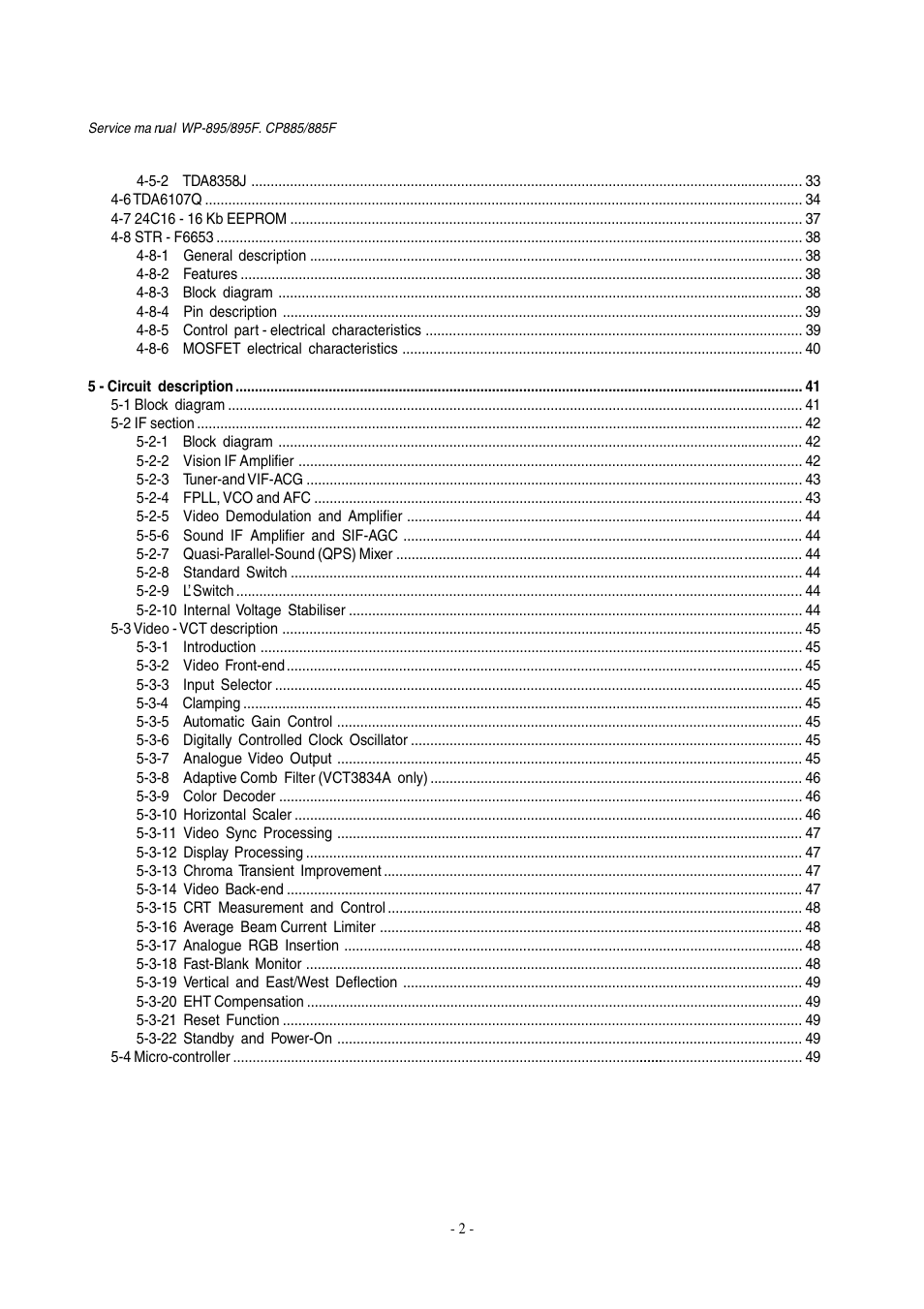 Daewoo  Colour Television WP-895 User Manual | Page 3 / 86