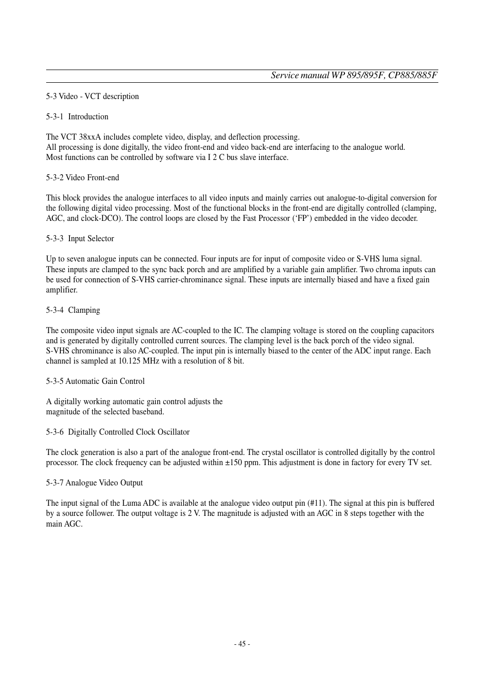 Daewoo  Colour Television WP-895 User Manual | Page 46 / 86