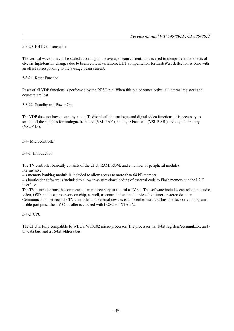 Daewoo  Colour Television WP-895 User Manual | Page 50 / 86