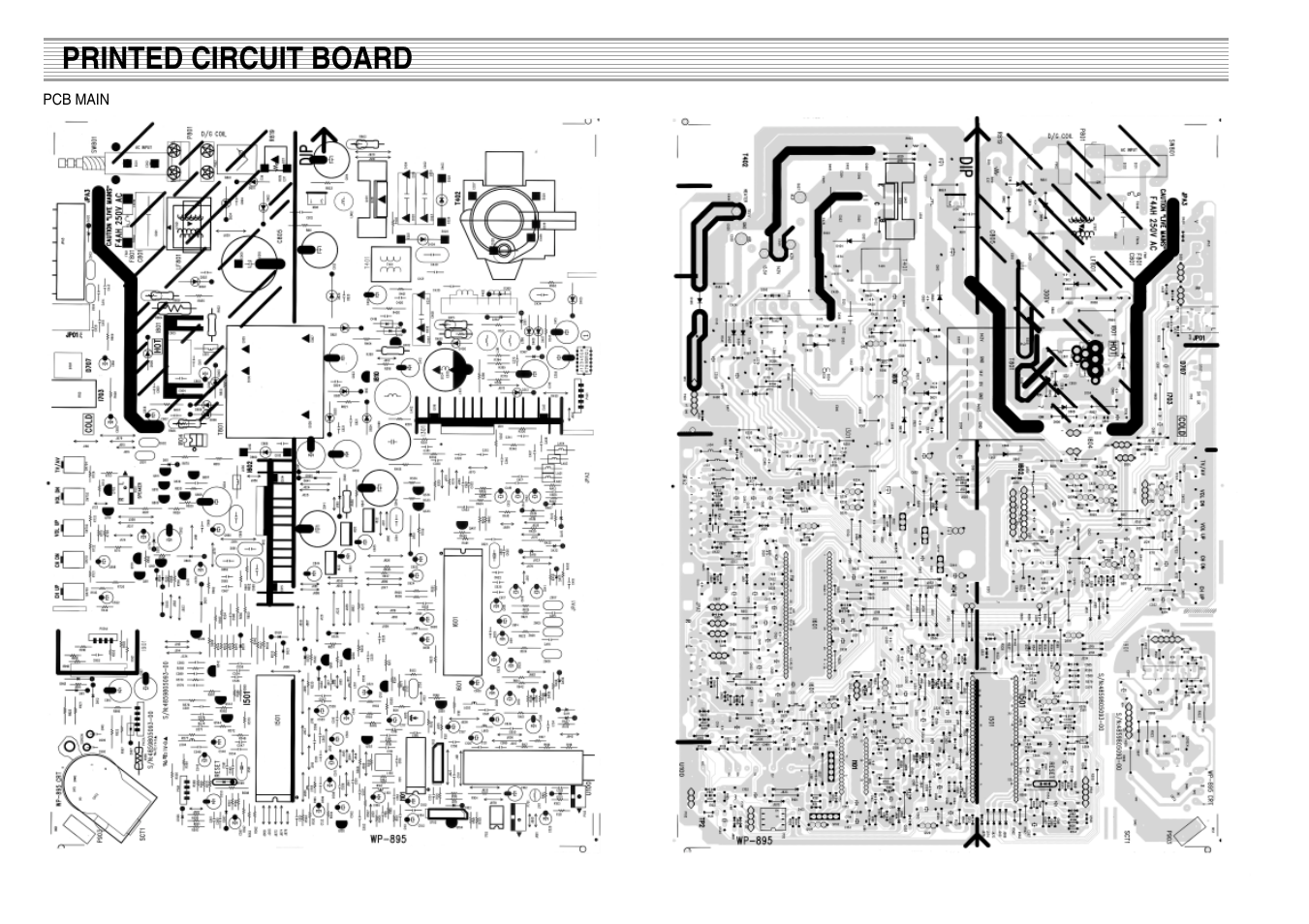 Printed circuit board | Daewoo  Colour Television WP-895 User Manual | Page 83 / 86
