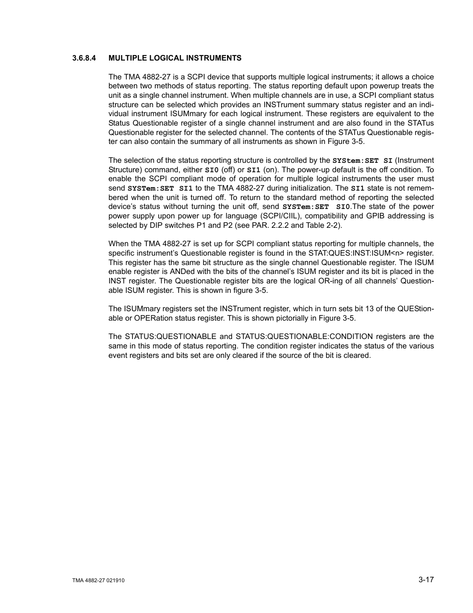 4 multiple logical instruments, Multiple logical instruments -17 | KEPCO TMA 4882-27 User Manual | Page 43 / 72