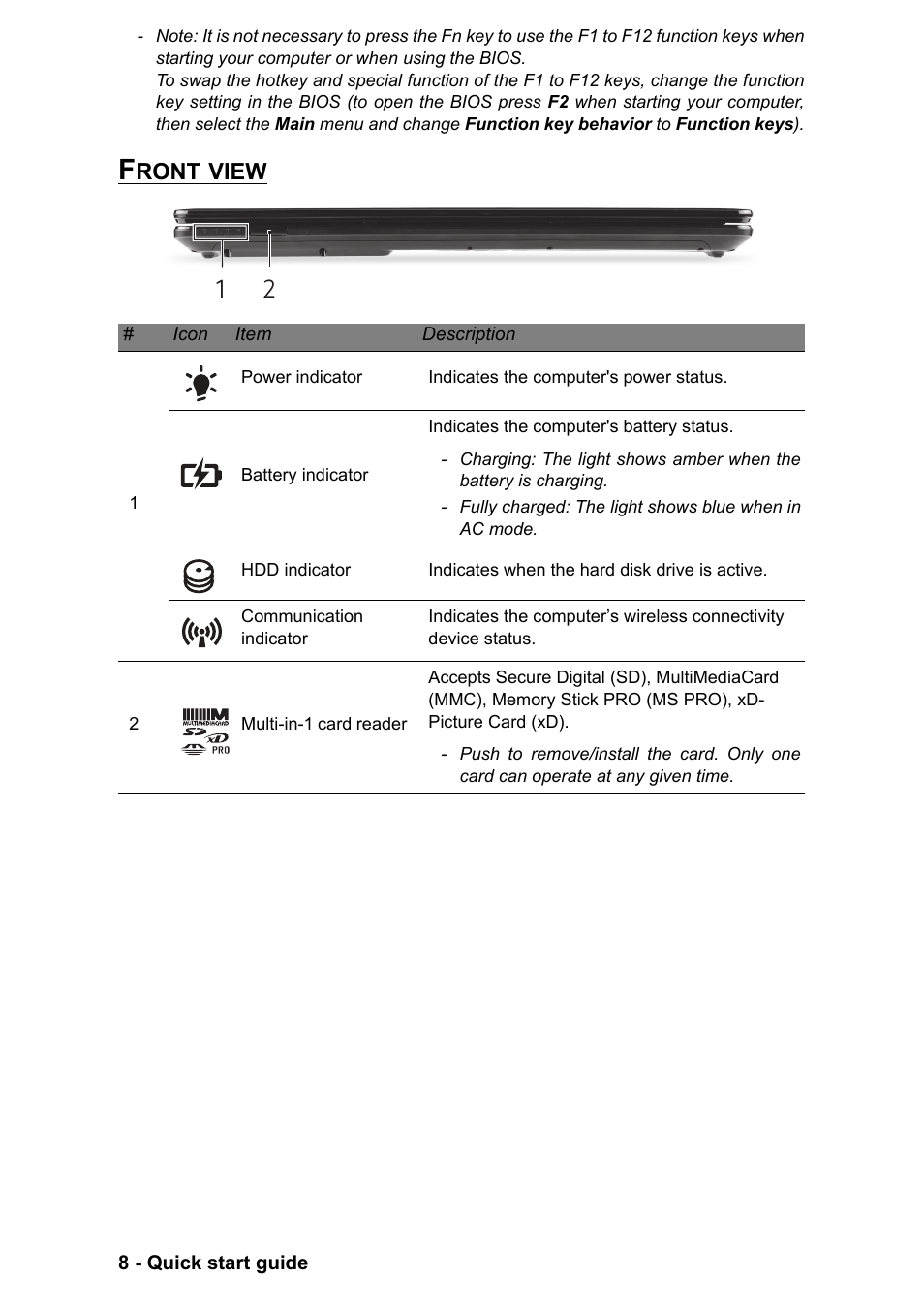 Front view | PACKARD BELL EN LV11HC Quick Start Guide User Manual | Page 10 / 920