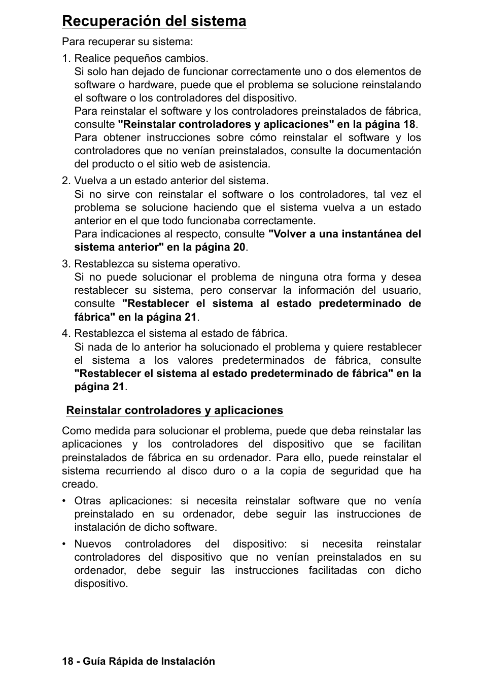 Recuperación del sistema, Reinstalar controladores y aplicaciones | PACKARD BELL EN LV11HC Quick Start Guide User Manual | Page 180 / 920