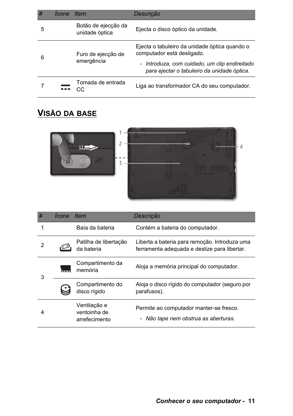 Visão da base, Isão, Base | PACKARD BELL EN LV11HC Quick Start Guide User Manual | Page 213 / 920