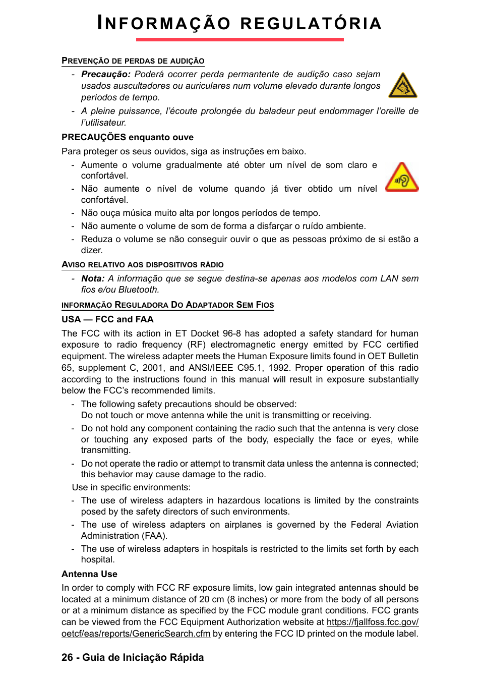 Informação regulatória | PACKARD BELL EN LV11HC Quick Start Guide User Manual | Page 228 / 920