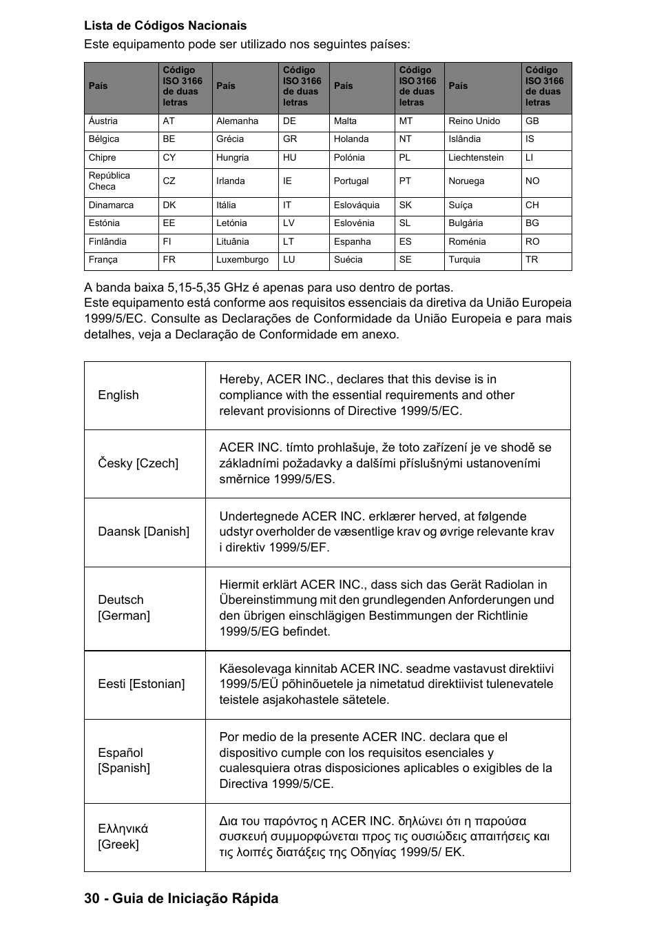 30 - guia de iniciação rápida | PACKARD BELL EN LV11HC Quick Start Guide User Manual | Page 232 / 920