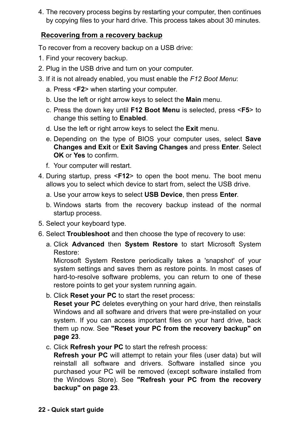 Recovering from a recovery backup | PACKARD BELL EN LV11HC Quick Start Guide User Manual | Page 24 / 920