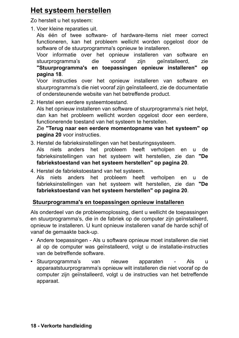 Het systeem herstellen | PACKARD BELL EN LV11HC Quick Start Guide User Manual | Page 260 / 920