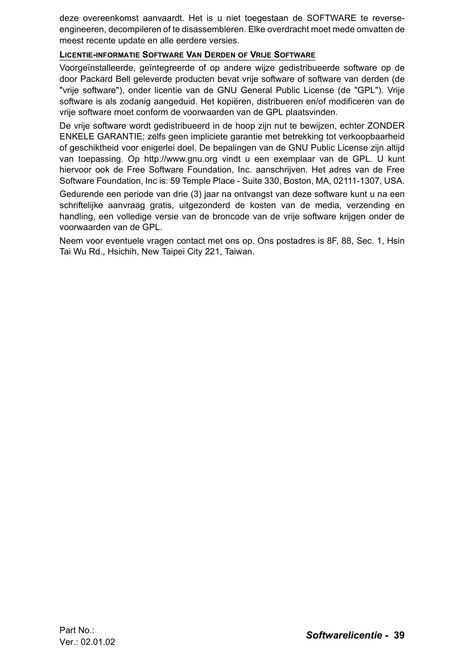 Softwarelicentie - 39 | PACKARD BELL EN LV11HC Quick Start Guide User Manual | Page 281 / 920