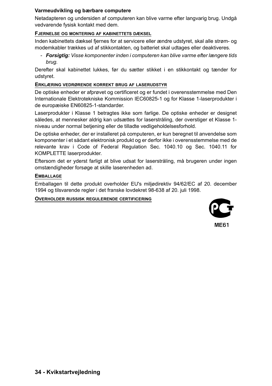 34 - kvikstartvejledning | PACKARD BELL EN LV11HC Quick Start Guide User Manual | Page 354 / 920