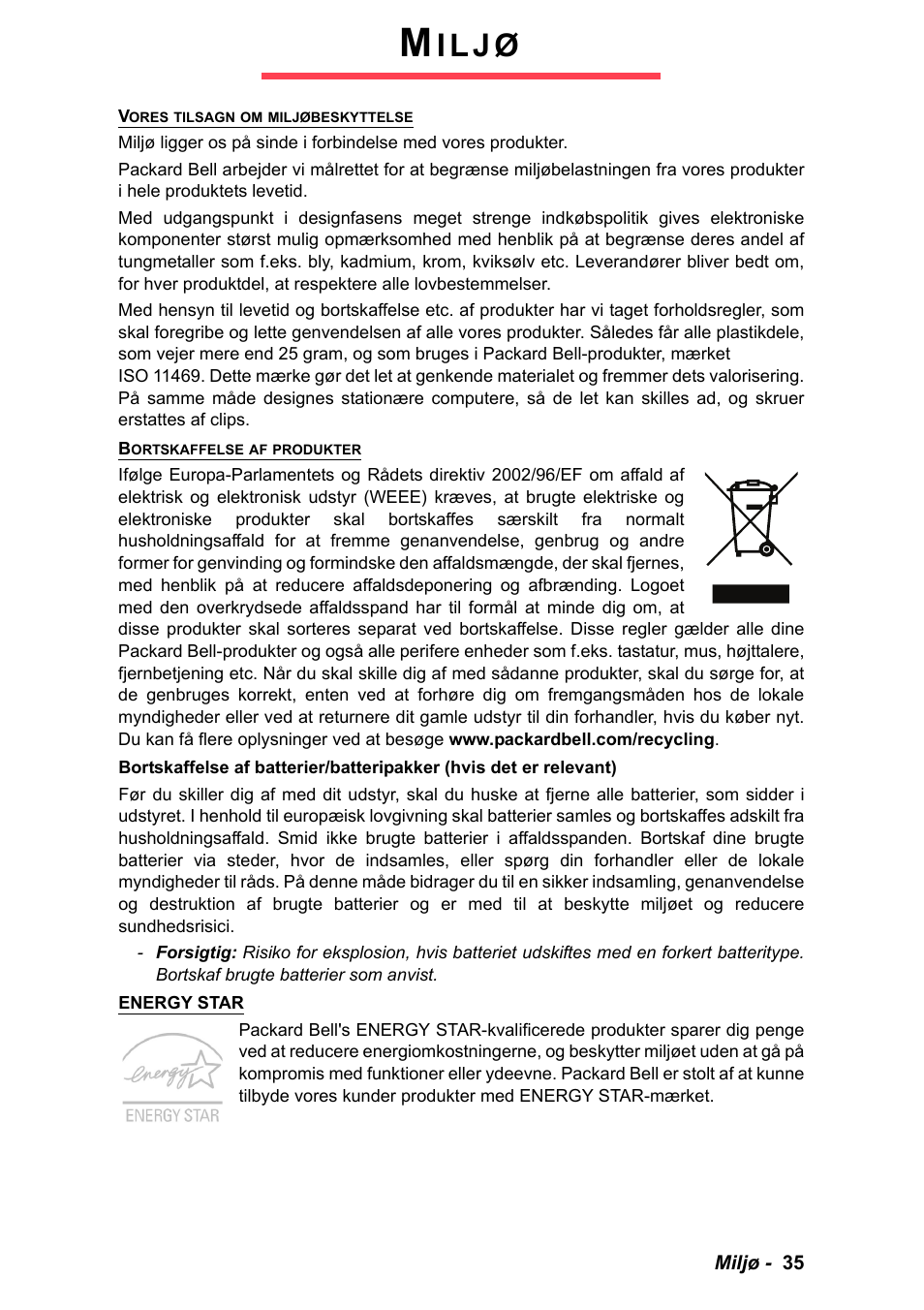 Miljø, I l j ø | PACKARD BELL EN LV11HC Quick Start Guide User Manual | Page 355 / 920