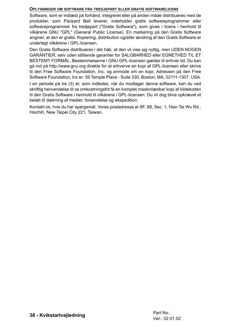 38 - kvikstartvejledning | PACKARD BELL EN LV11HC Quick Start Guide User Manual | Page 358 / 920