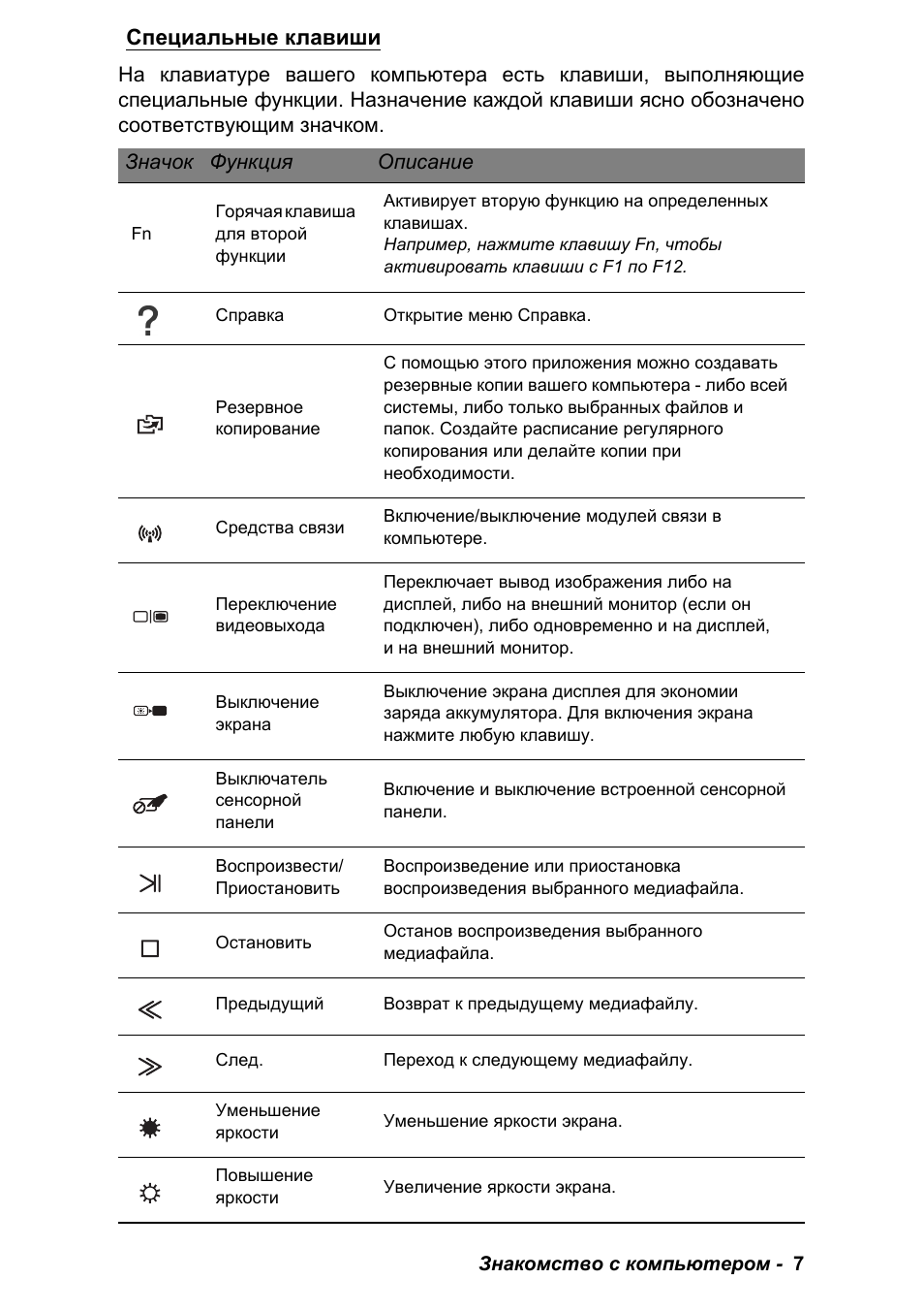 Специальные клавиши | PACKARD BELL EN LV11HC Quick Start Guide User Manual | Page 443 / 920
