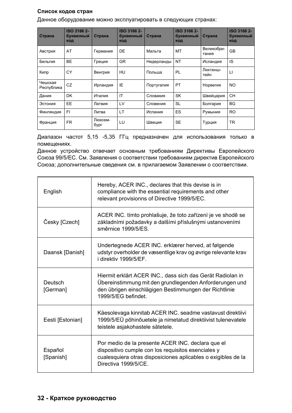 32 - краткое руководство | PACKARD BELL EN LV11HC Quick Start Guide User Manual | Page 468 / 920