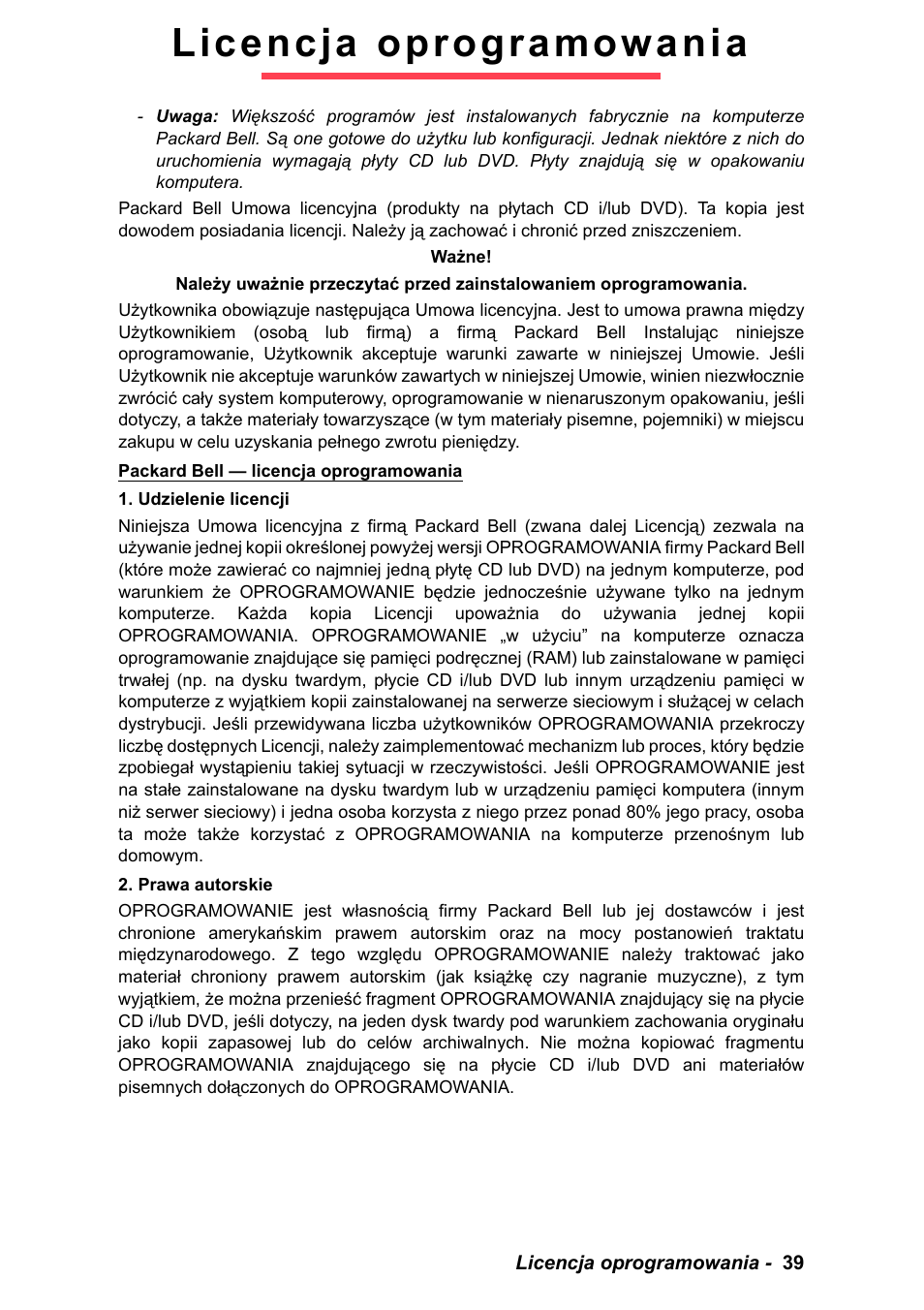 Licencja oprogramowania | PACKARD BELL EN LV11HC Quick Start Guide User Manual | Page 517 / 920