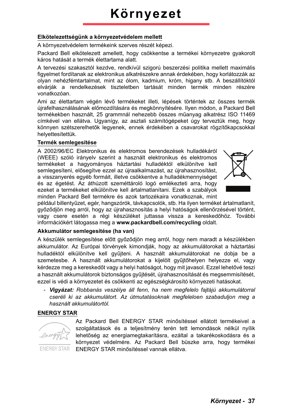 Környezet | PACKARD BELL EN LV11HC Quick Start Guide User Manual | Page 555 / 920