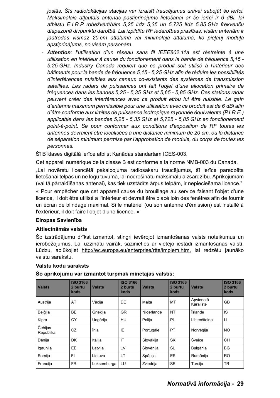 Normatīvā informācija - 29 | PACKARD BELL EN LV11HC Quick Start Guide User Manual | Page 869 / 920