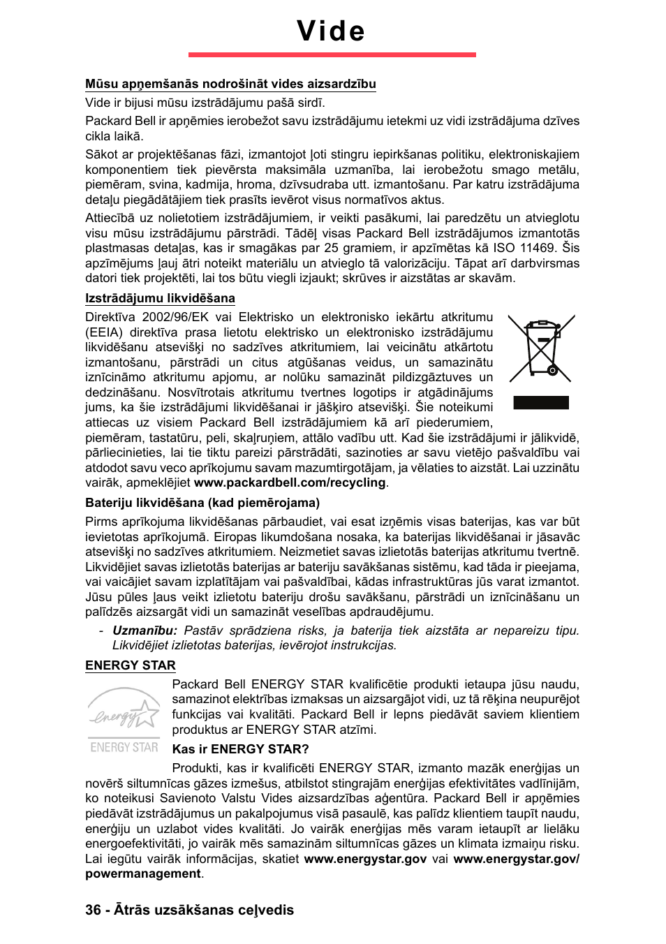 Vide | PACKARD BELL EN LV11HC Quick Start Guide User Manual | Page 876 / 920