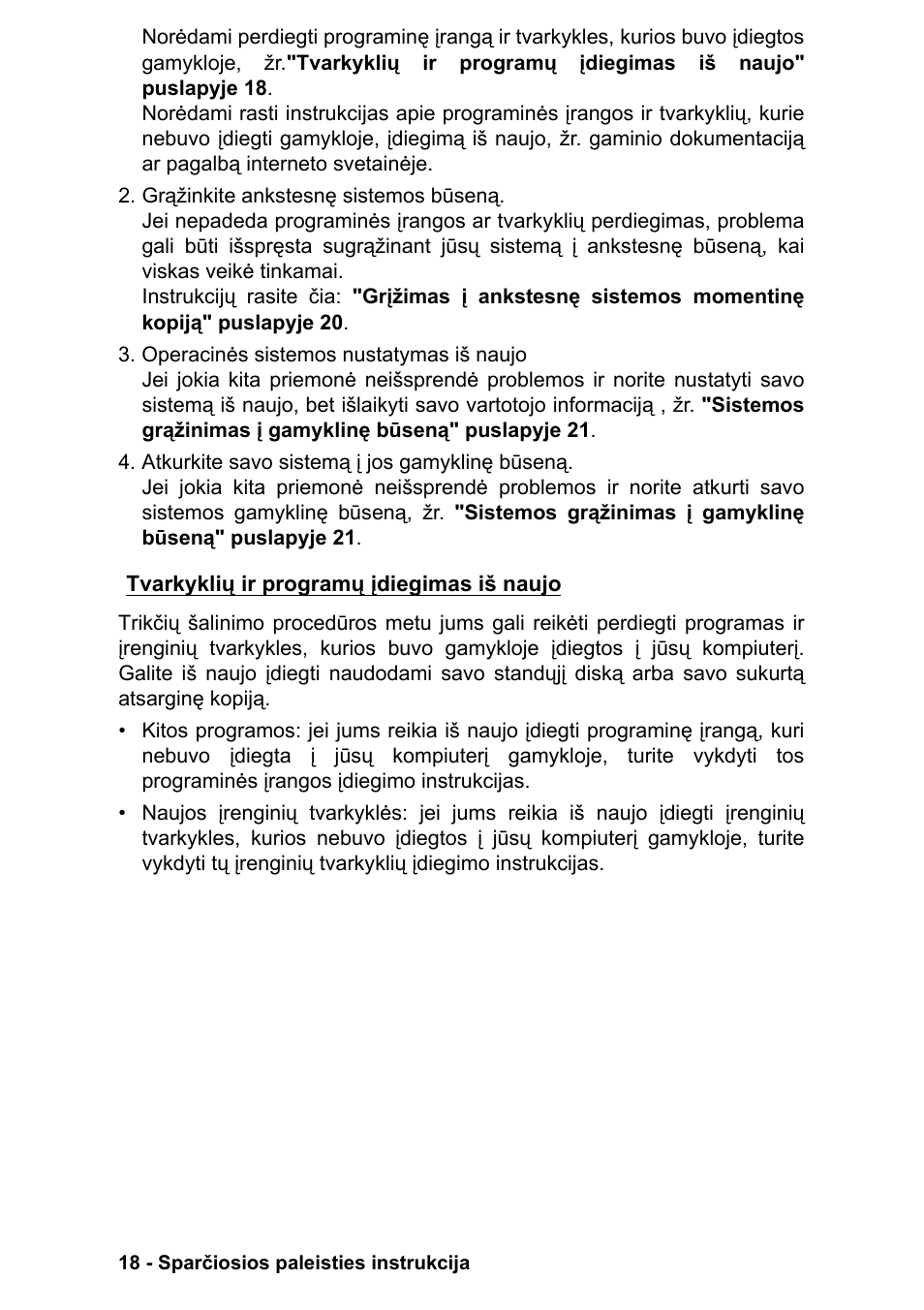 Tvarkyklių ir programų įdiegimas iš naujo | PACKARD BELL EN LV11HC Quick Start Guide User Manual | Page 898 / 920