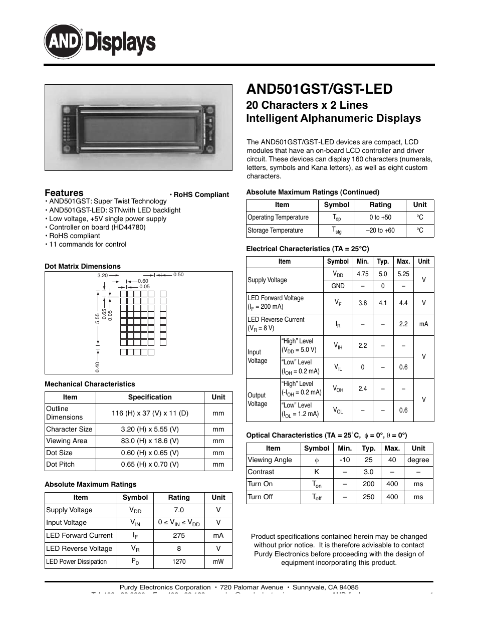 Purdy AND501GST/GST-LED User Manual | 2 pages