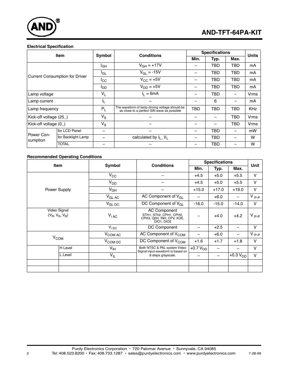 And-tft-64pa-kit | Purdy AND-TFT-64PA-KIT User Manual | Page 2 / 6