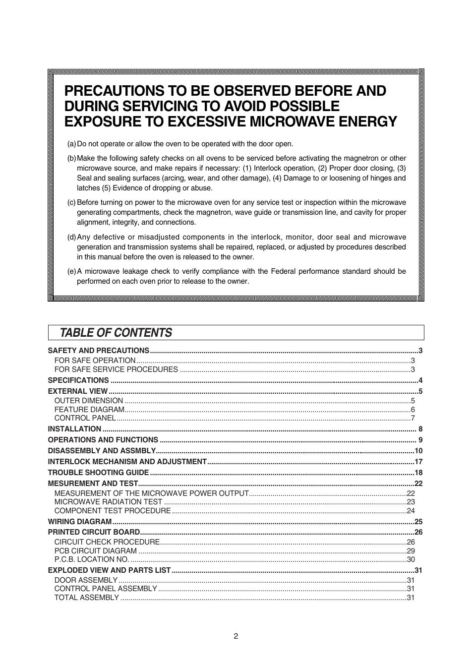 Daewoo KOR-180A0A User Manual | Page 2 / 35