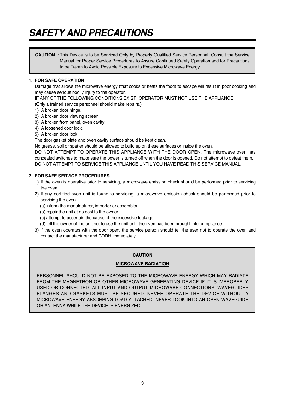 Safety and precautions | Daewoo KOR-180A0A User Manual | Page 3 / 35